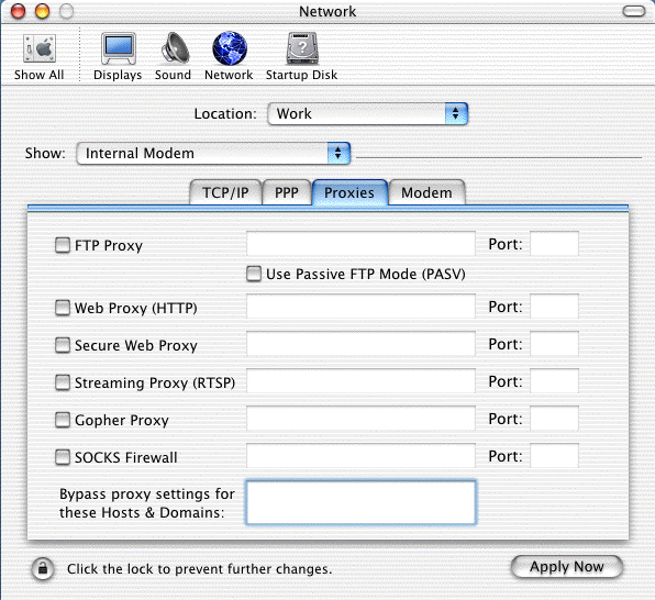 Dial Setup Macintosh OS X