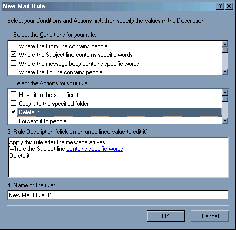 Outlook Express Filters