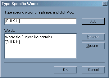 Outlook Express Filters