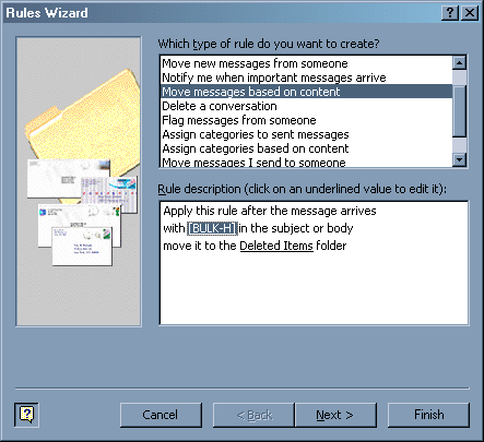 Outlook Filters